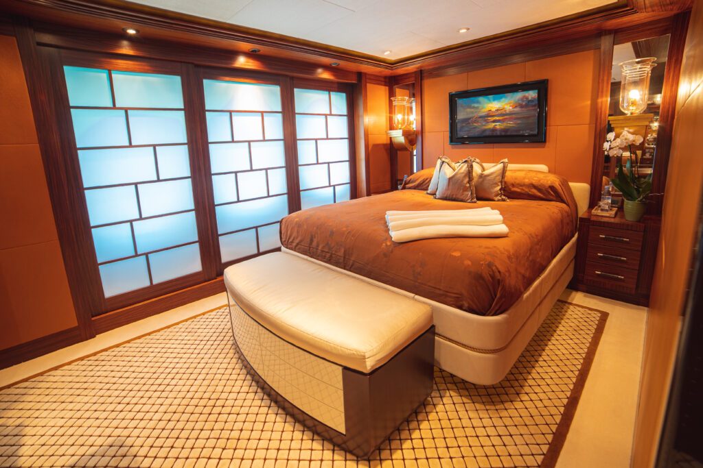 Luxury cabin on board superyacht Trident